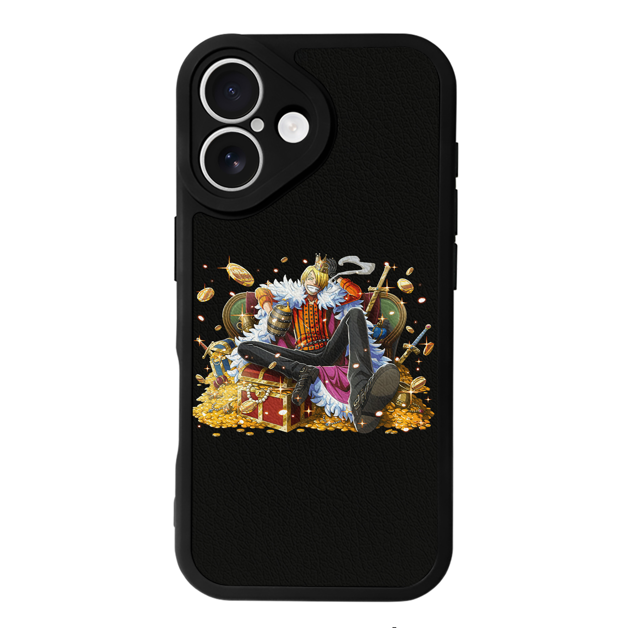 （画像用） ワンピース サンジ ONE PIECE Sanji 【iPhone 16シリーズ対応】シリコンスマホケース（レザー調） 材質：シリコン